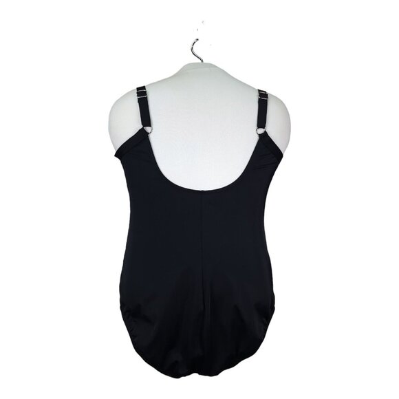 Jantzen Solid Surplice One Piece Swimsuit PLUS Size 18W Slimming Wrap Swim - Picture 2 of 13